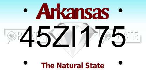 45ZI175 Arkansas License Plate