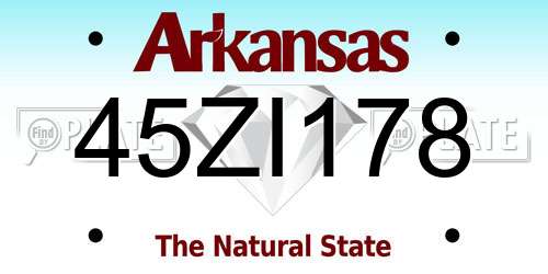 45ZI178 Arkansas License Plate