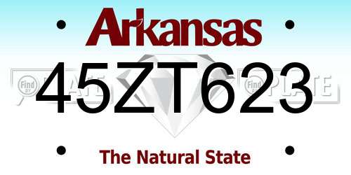 45ZT623 Arkansas License Plate