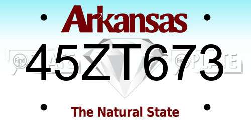 45ZT673 Arkansas License Plate