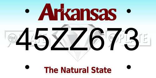 45ZZ673 Arkansas License Plate