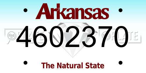 4602370 Arkansas License Plate