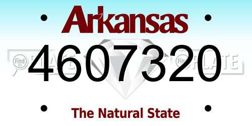 4607320 Arkansas License Plate