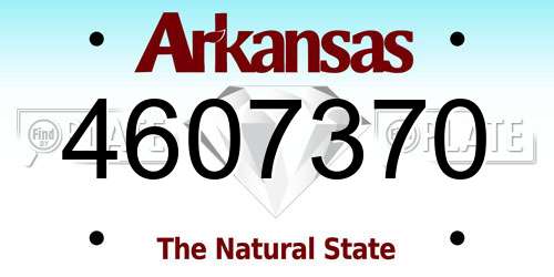 4607370 Arkansas License Plate
