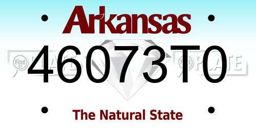 46073T0 Arkansas License Plate