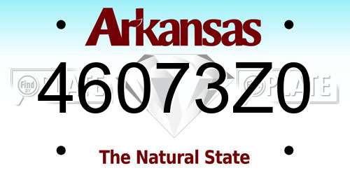 46073Z0 Arkansas License Plate