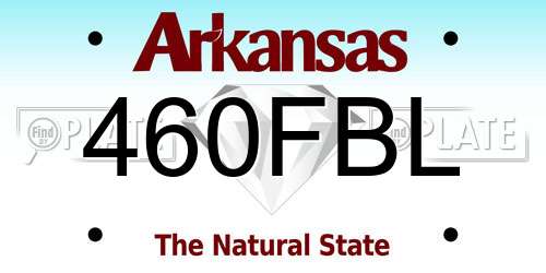 460FBL Arkansas License Plate