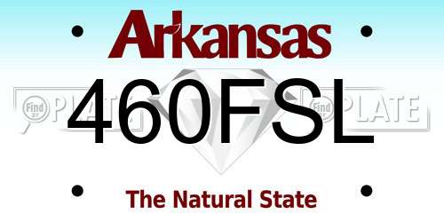 460FSL Arkansas License Plate