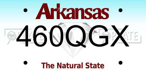 460QGX Arkansas License Plate