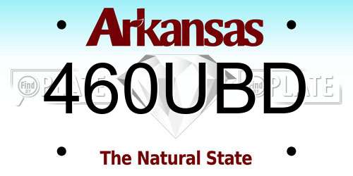 460UBD Arkansas License Plate