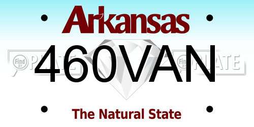 460VAN Arkansas License Plate