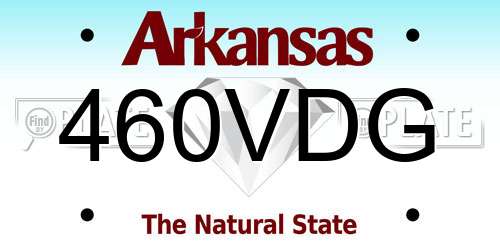 460VDG Arkansas License Plate