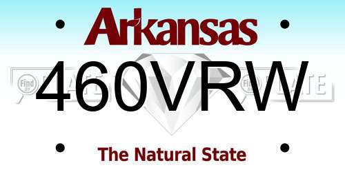 460VRW Arkansas License Plate
