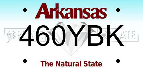 460YBK Arkansas License Plate
