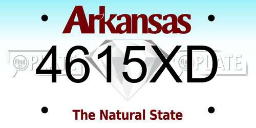 4615XD Arkansas License Plate