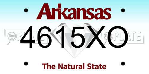 4615XO Arkansas License Plate