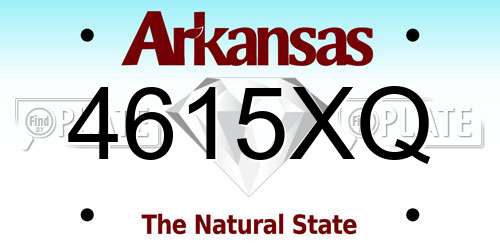 4615XQ Arkansas License Plate