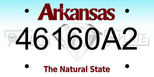 46160A2 Arkansas License Plate