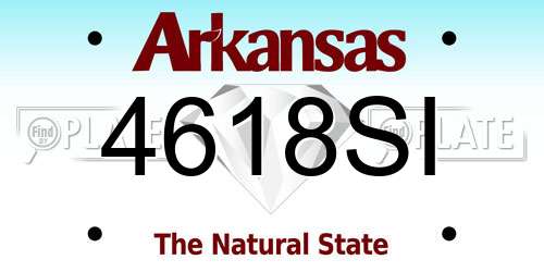 4618SI Arkansas License Plate