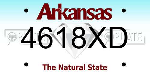 4618XD Arkansas License Plate