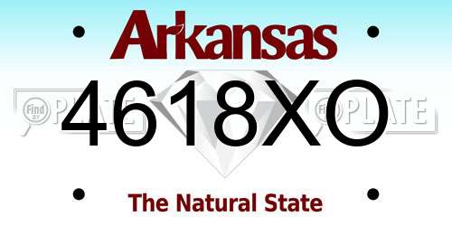 4618XO Arkansas License Plate