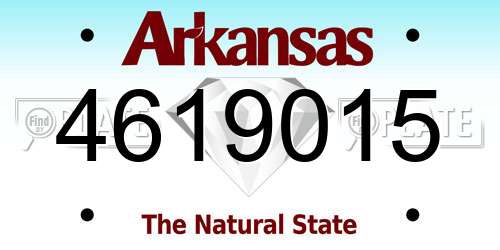 4619015 Arkansas License Plate