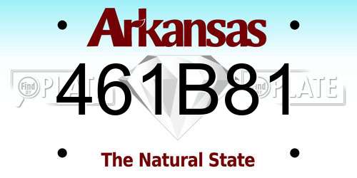 461B81 Arkansas License Plate