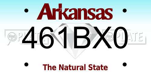 461BX0 Arkansas License Plate