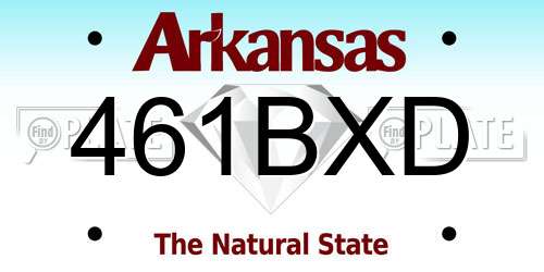 461BXD Arkansas License Plate