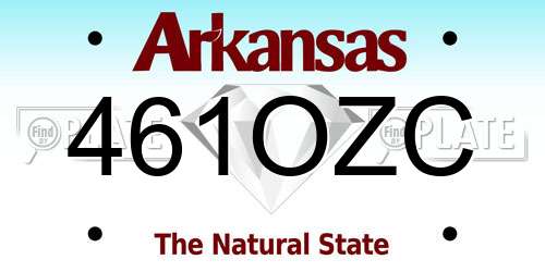 461OZC Arkansas License Plate