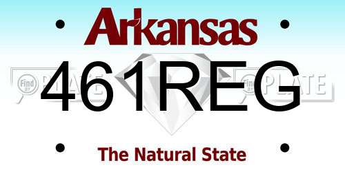 461REG Arkansas License Plate