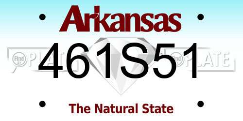 461S51 Arkansas License Plate