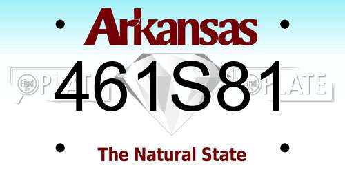 461S81 Arkansas License Plate