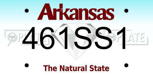 461SS1 Arkansas License Plate