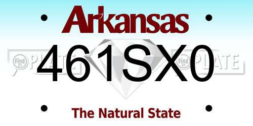 461SX0 Arkansas License Plate