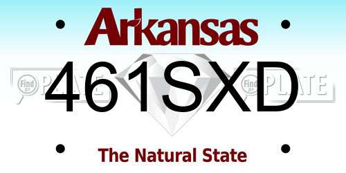 461SXD Arkansas License Plate