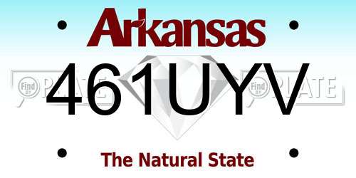 461UYV Arkansas License Plate