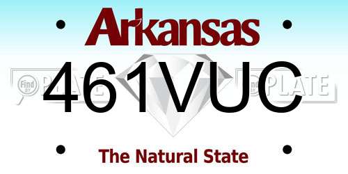 461VUC Arkansas License Plate