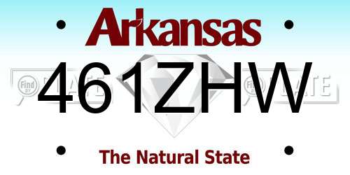 461ZHW Arkansas License Plate