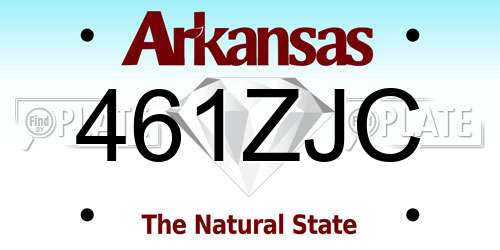 461ZJC Arkansas License Plate