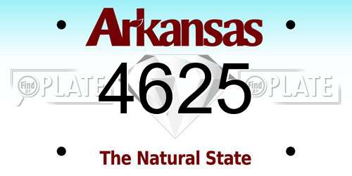 4625 Arkansas License Plate