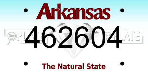 462604 Arkansas License Plate