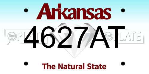 4627AT Arkansas License Plate