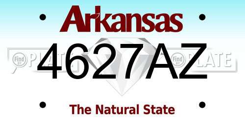 4627AZ Arkansas License Plate