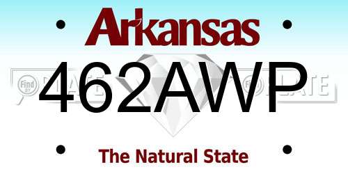 462AWP Arkansas License Plate