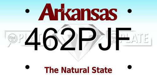 462PJF Arkansas License Plate