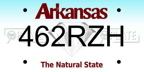 462RZH Arkansas License Plate