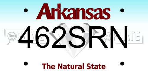 462SRN Arkansas License Plate