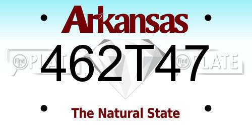 462T47 Arkansas License Plate