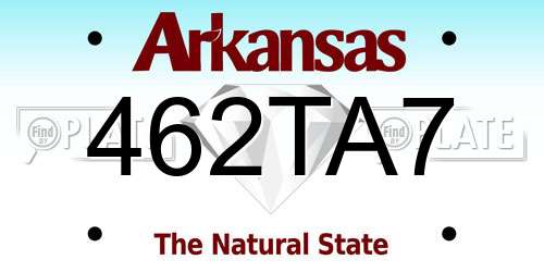 462TA7 Arkansas License Plate